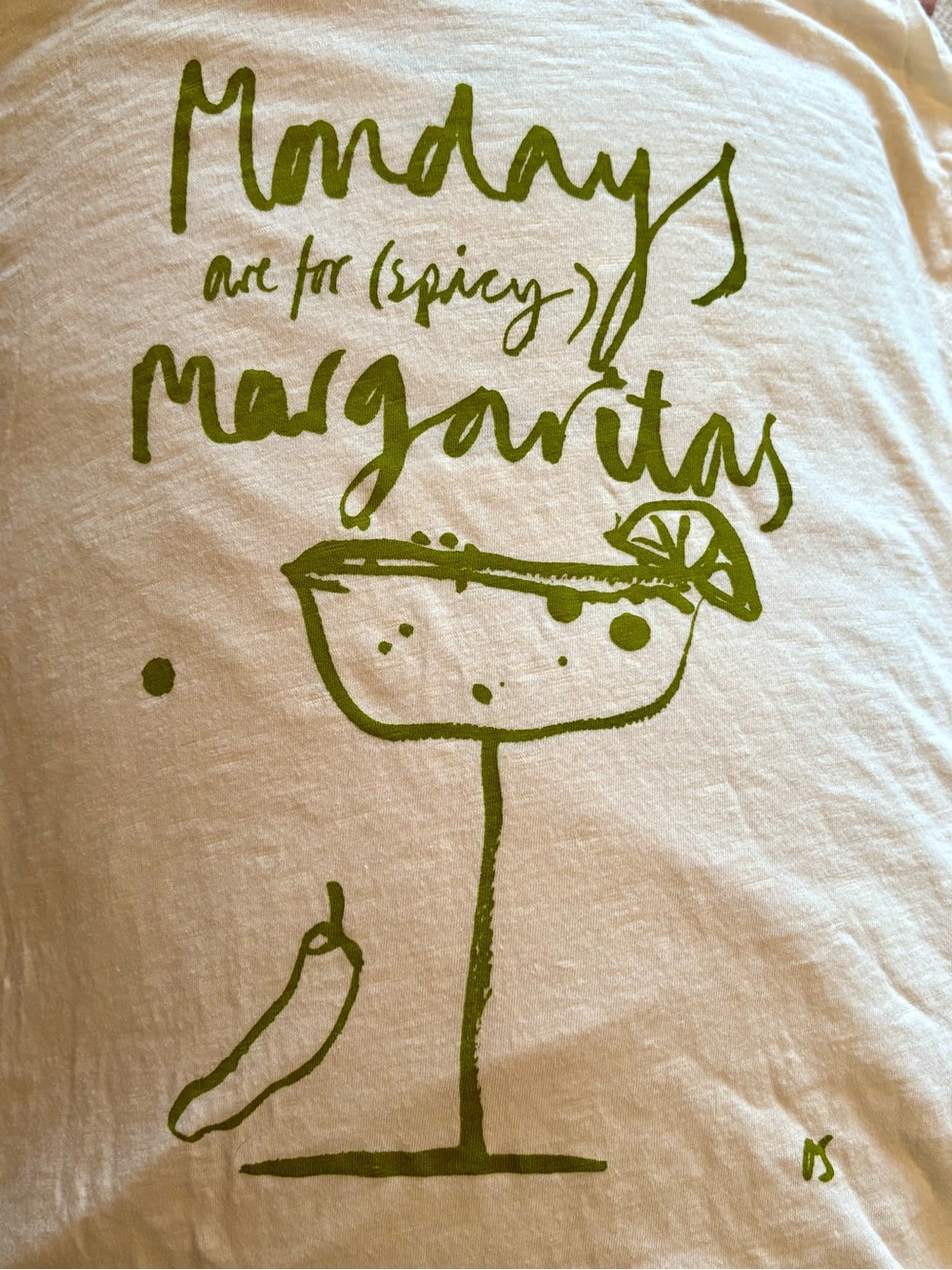Anthropologie x Olivia Sewell Mondays are for (spicy) Margaritas Tshirt M - Picture 2 of 4